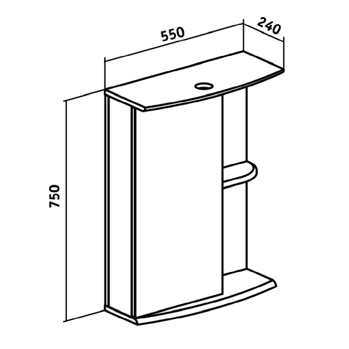 Зеркальный шкаф Runo левый Николь 55 (00000000037) - фото 3