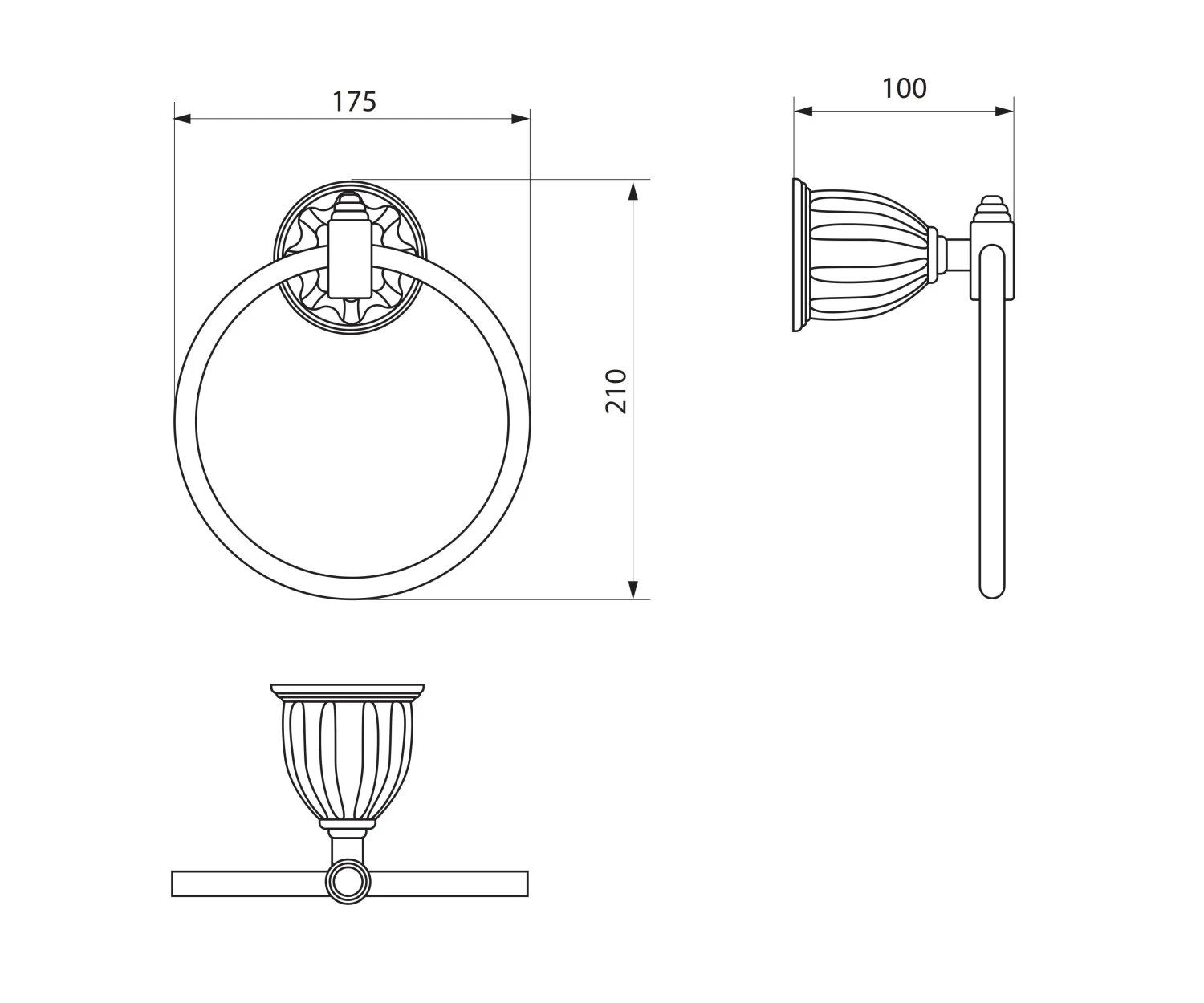Полотенцедержатель кольцо RUSH Сокотра (Socotra) (ST12510) - фото 2
