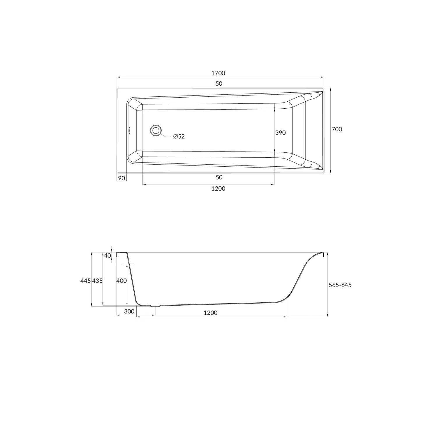 Ванна Cersanit  прямоугольная LORENA 170x70 (64265) - фото 7