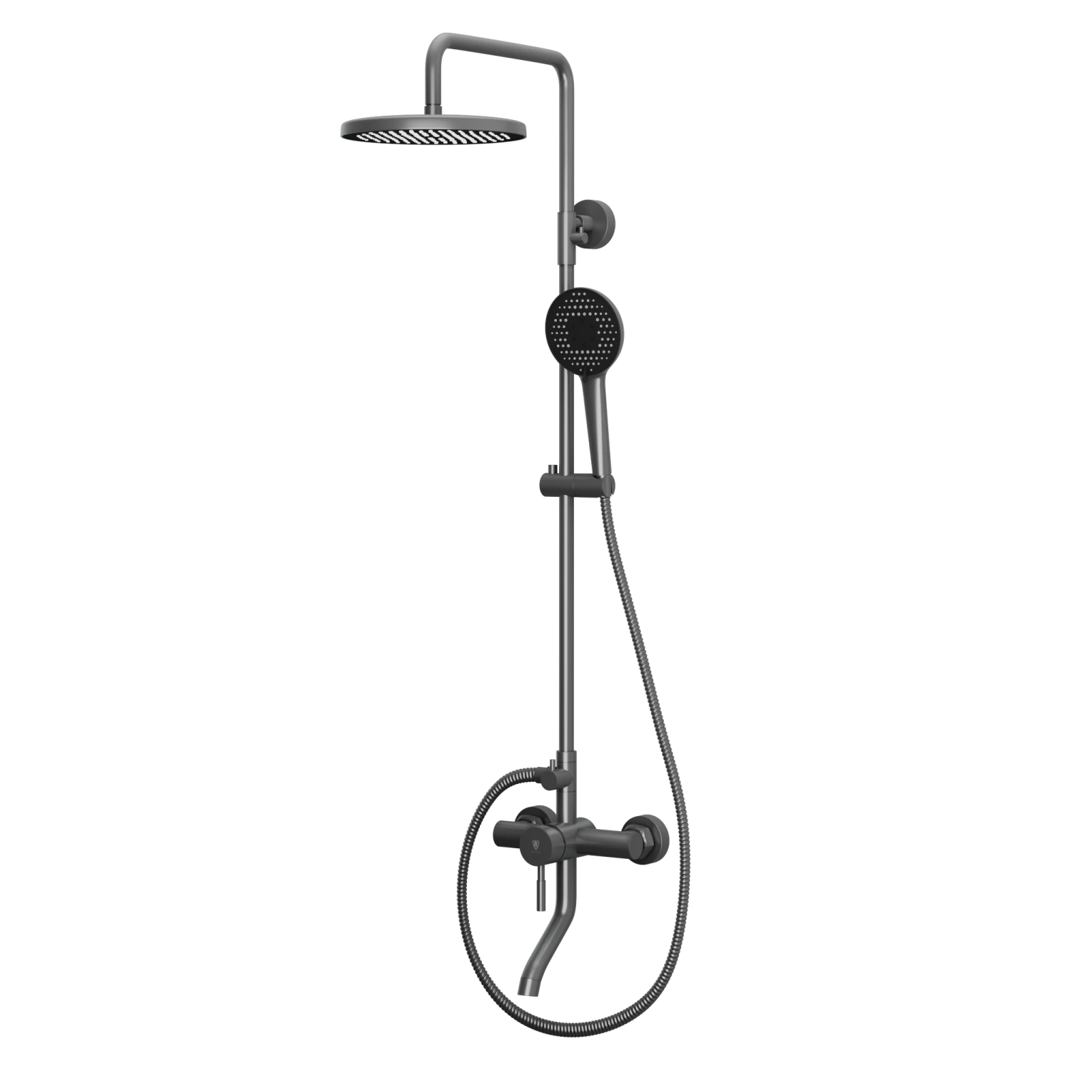 Душевая система с изливом RUSH Мелос (Melos) графит (SUS1101-40Grey) - фото 1