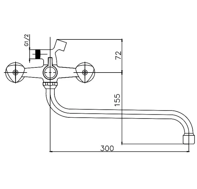 Смеситель для ванны Cron хром (CN2208-2) - фото 2