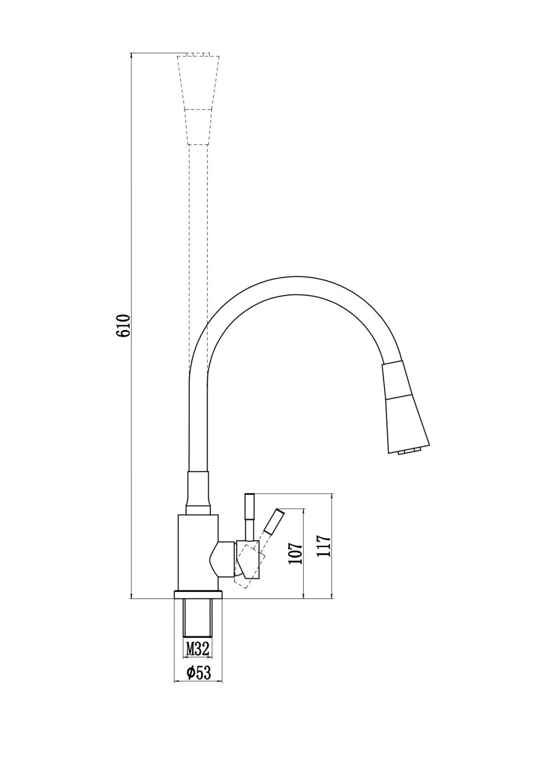 Смеситель Savol для кухонной мойки (S-3002CM-07) - фото 2