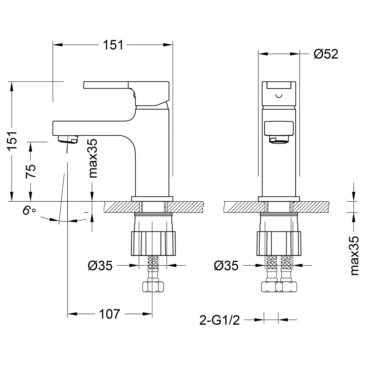 Смеситель для раковины Lemark Aura (LM0606C) Смеситель для раковины Lemark Aura (LM0606C) - фото 3