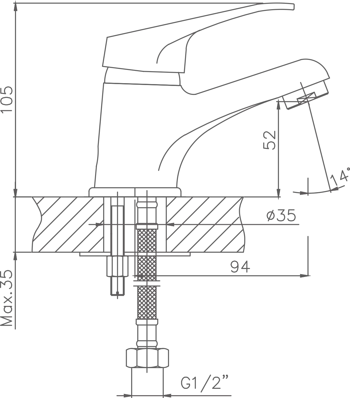 Смеситель для раковины Cron хром (CN1013) - фото 2