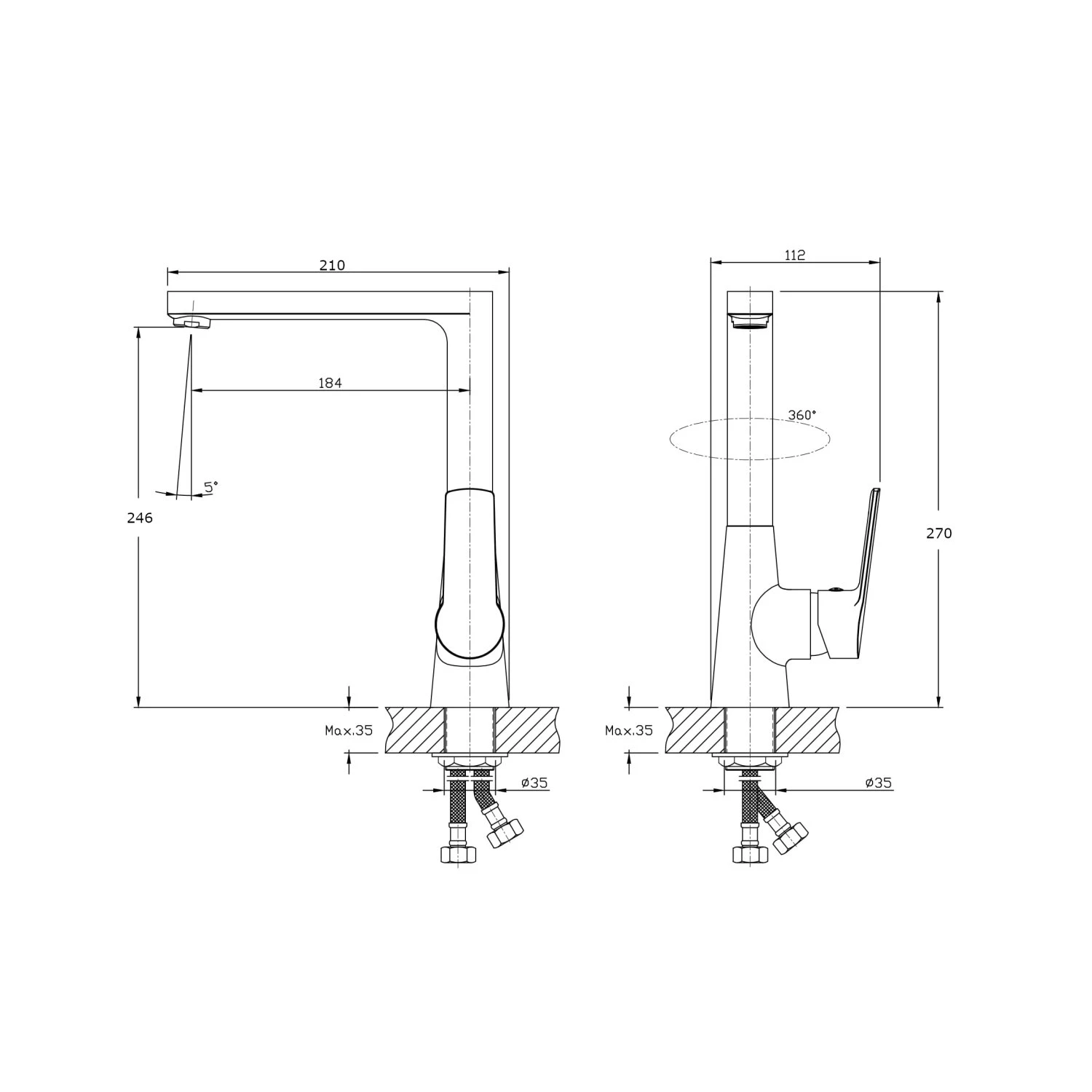 Смеситель для кухонной мойки RUSH Балеарик (Balearic) (BA3935-23) - фото 2