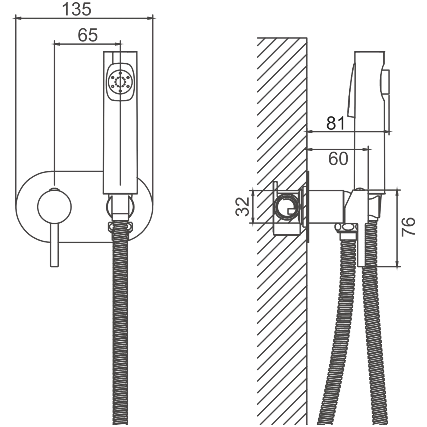 Смеситель гигиенический BELZ цвет: оружейная сталь (B55807-3) - фото 2