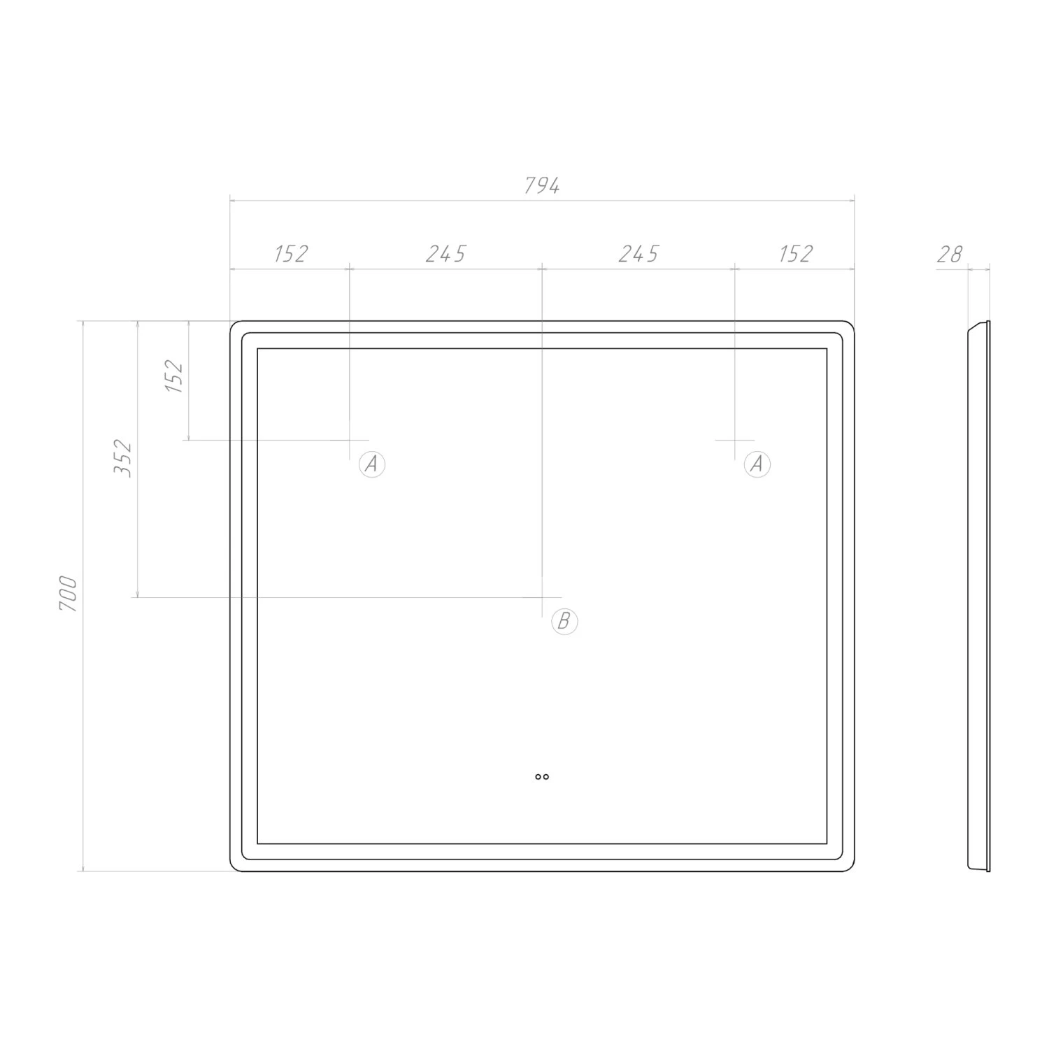 Зеркало VIGO Geometry Comfort 800 (62) - фото 3