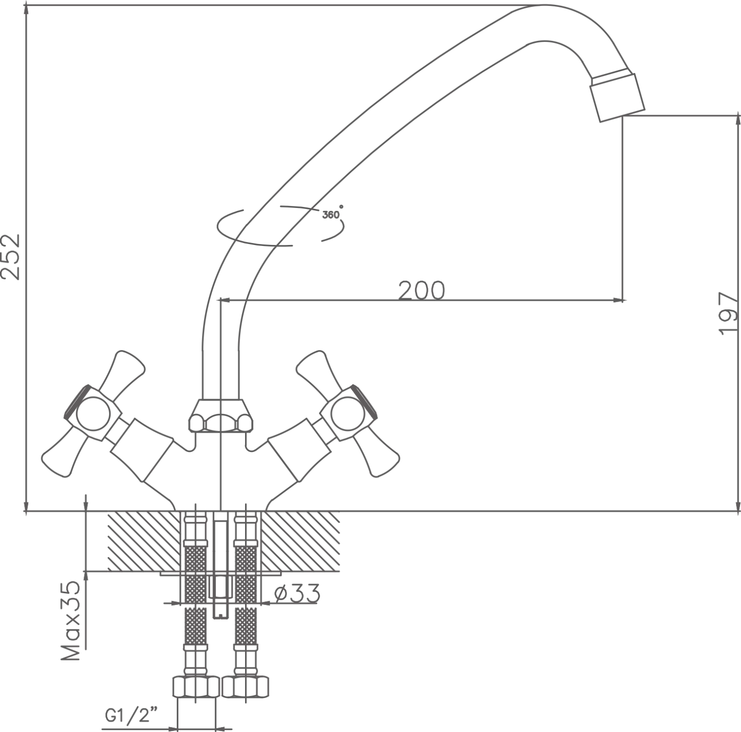 Смеситель для кухни Cron хром (CN4242) - фото 2