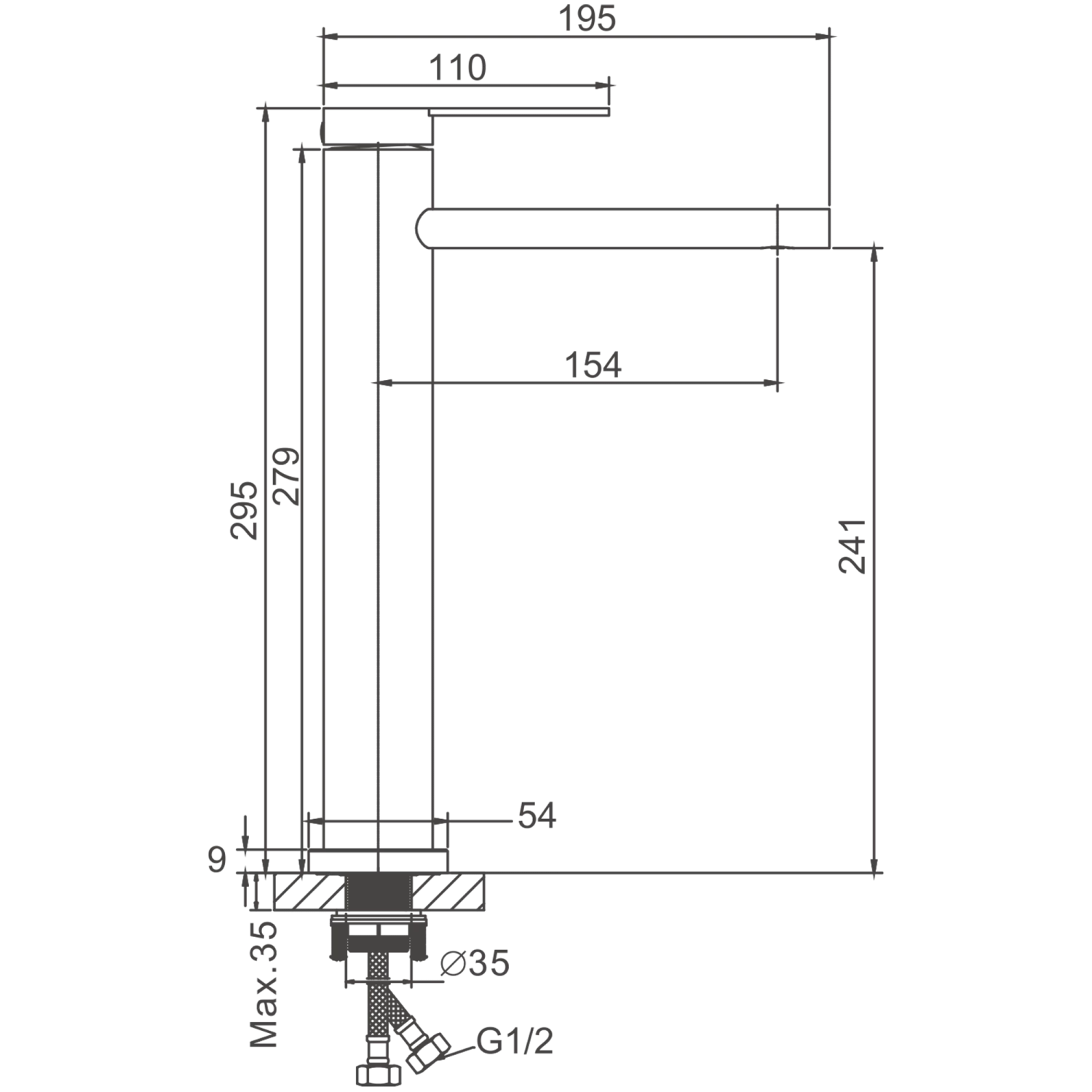 Смеситель для раковины BELZ оружейная сталь (B11813-3) - фото 2