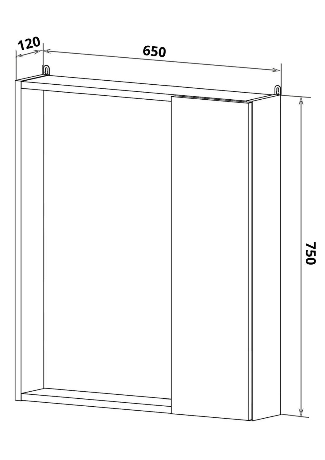 Зеркальный шкаф Runo белый Манхэттен 65 (00-00001044) - фото 4