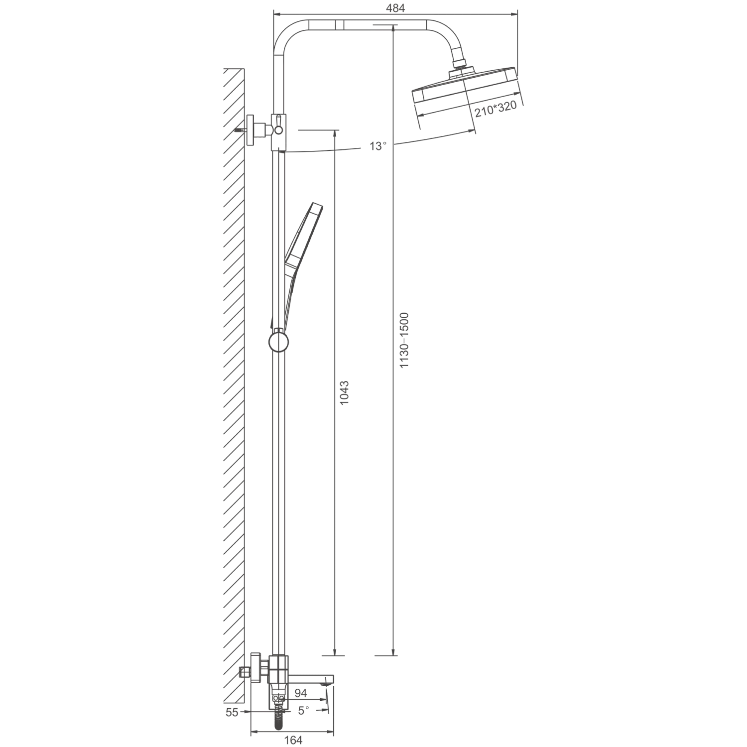 Душевая система BELZ золотой (B24658-5) - фото 2