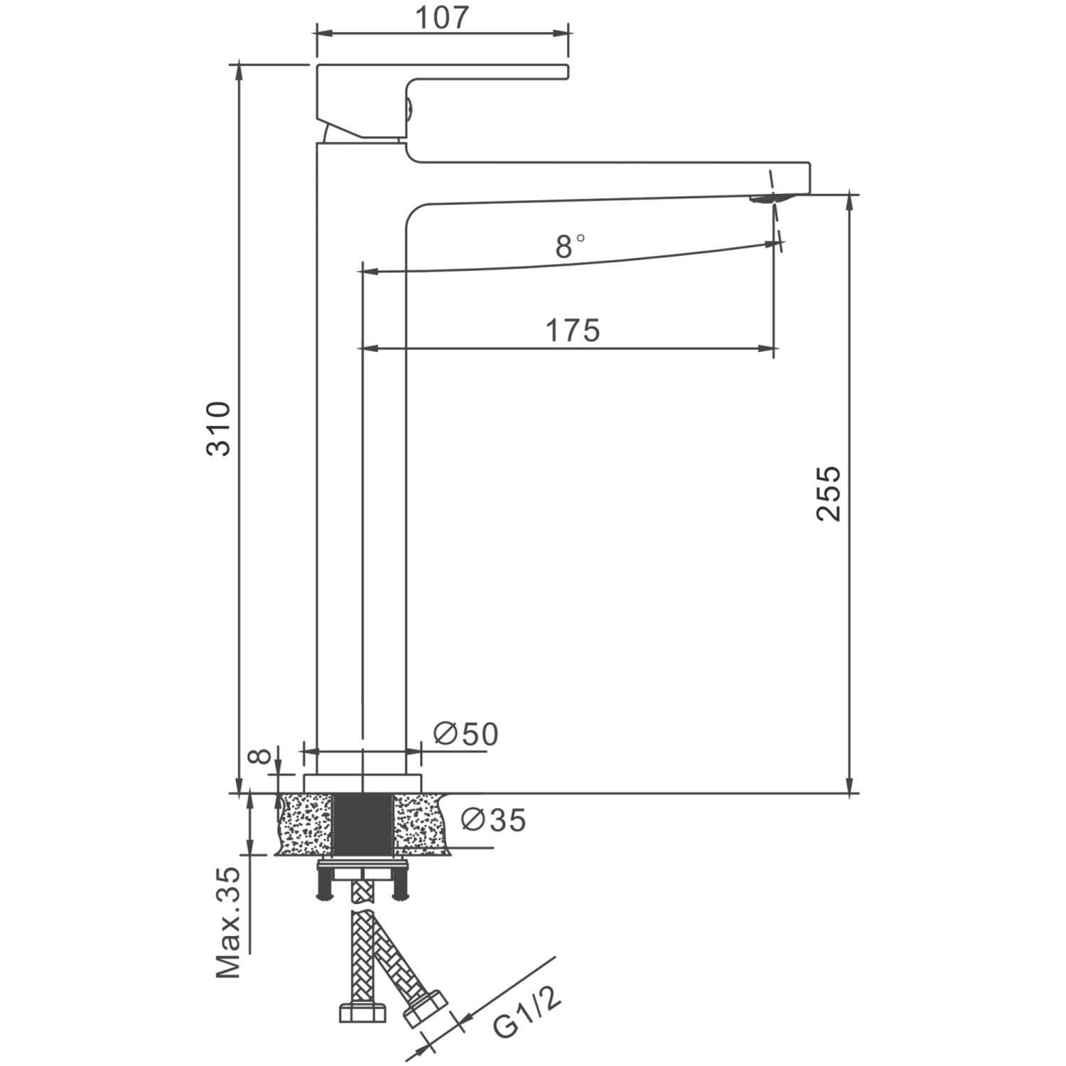 Смеситель для раковины BELZ черный (B11658-7) - фото 2