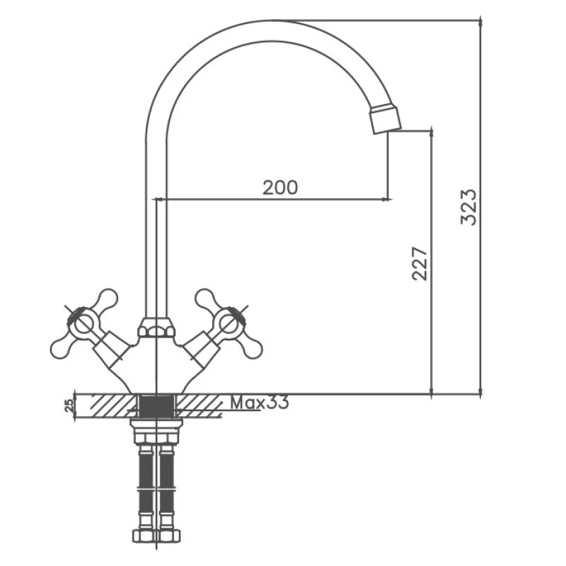 Смеситель для кухни Cron CN08-8 белый (CN4308-8) - фото 2