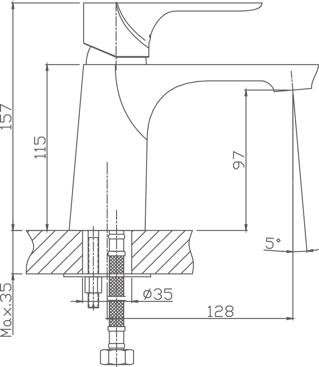 Смеситель для раковины Cron хром (CN10172) - фото 2