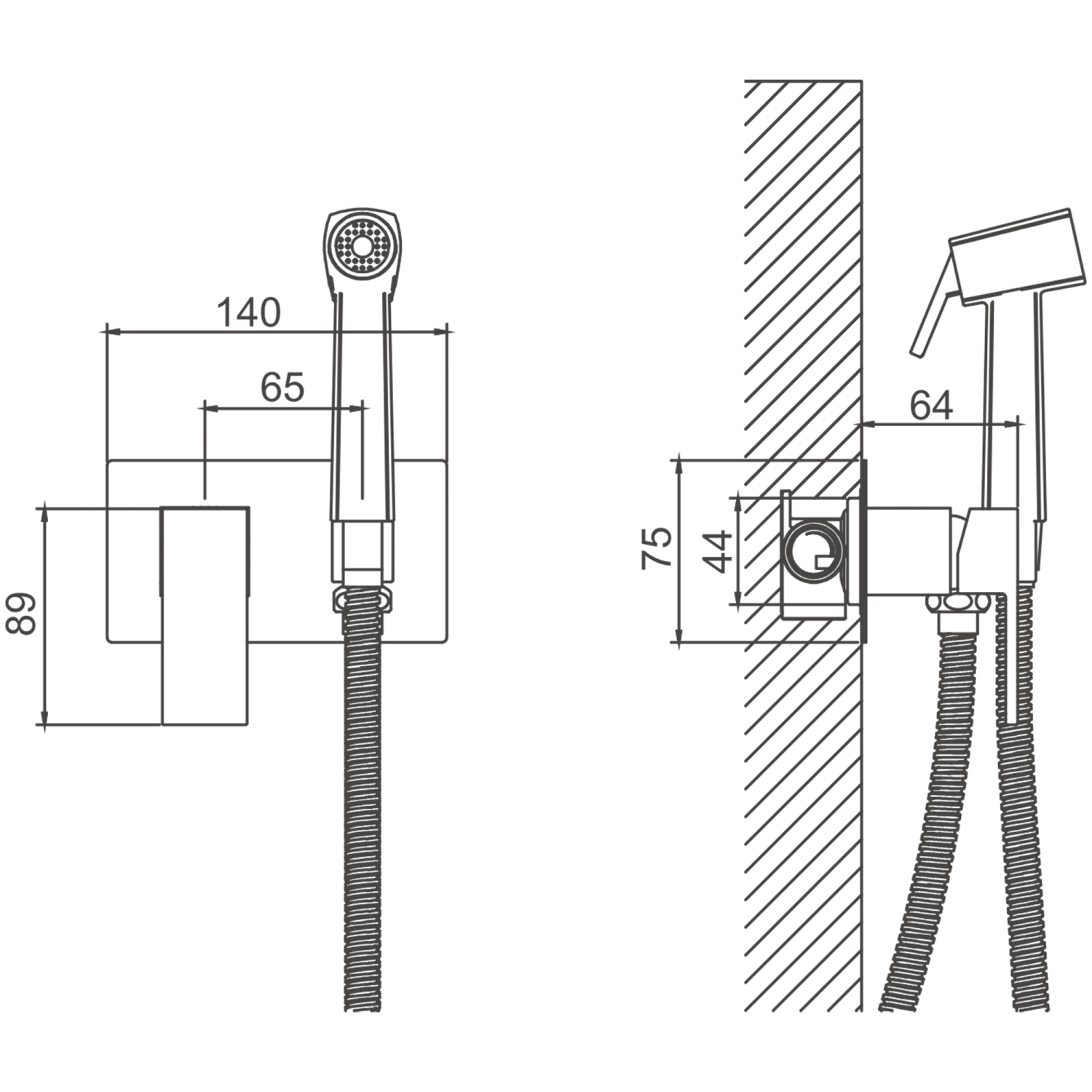 Смеситель BELZ с гигиенической лейкой хром (B55808) - фото 2