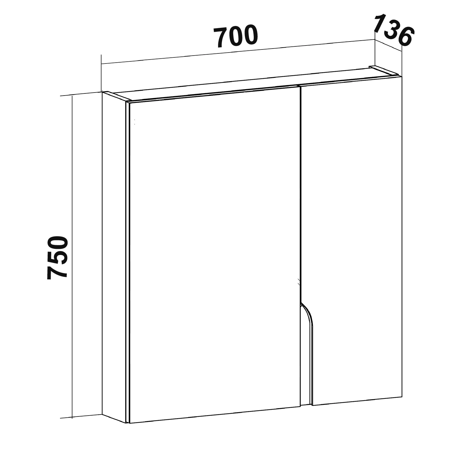 Зеркальный шкаф Runo  Стокгольм 70 (00-00001127) - фото 5