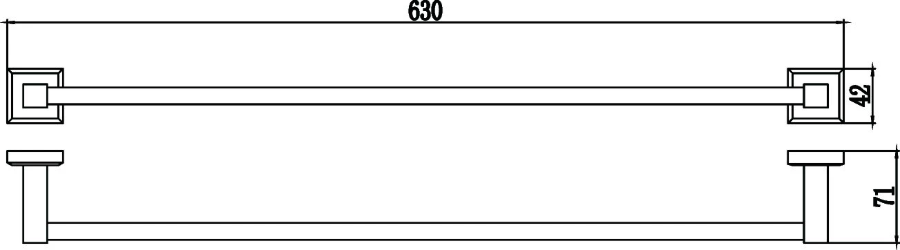 Держатель для полотенец прямой 60 см Savol 95 (S-609524) - фото 3