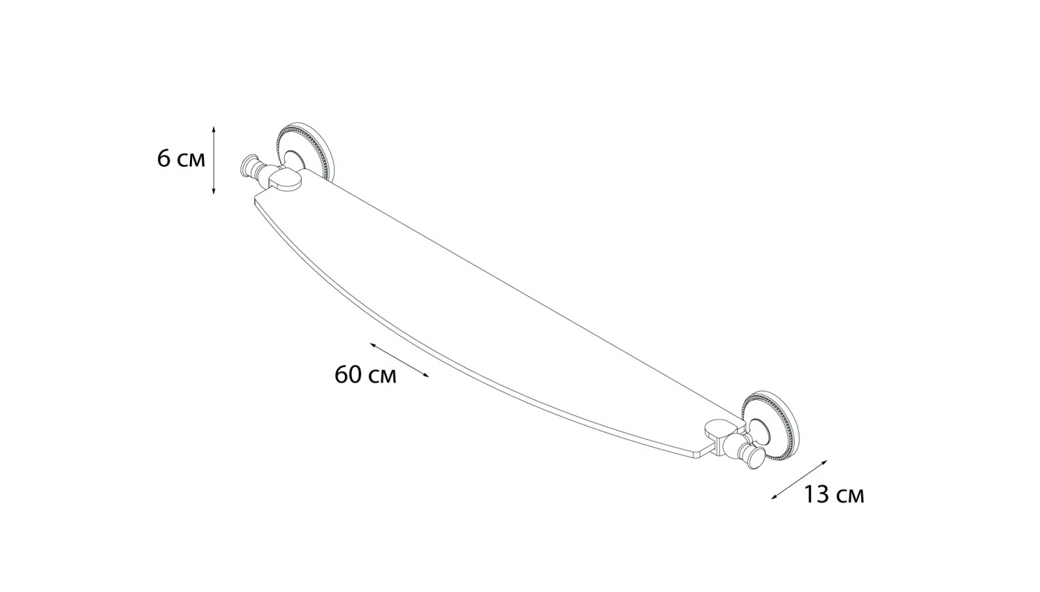 Полка стеклянная Grampus Alfa (GR-9503) - фото 4