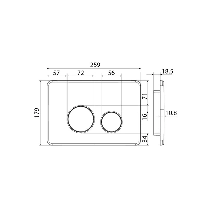 Клавиша смыва IDDIS чёрная Unisteel 001 (UNS01MBi77) - фото 3