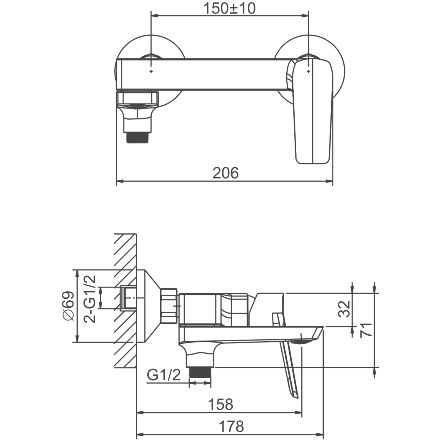 Cмеситель для ванны BELZ (B60715-3) - фото 2