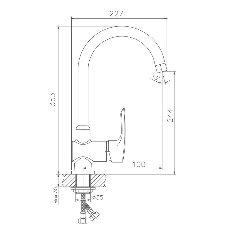 Смеситель для кухни Haiba (HB4066) - фото 2