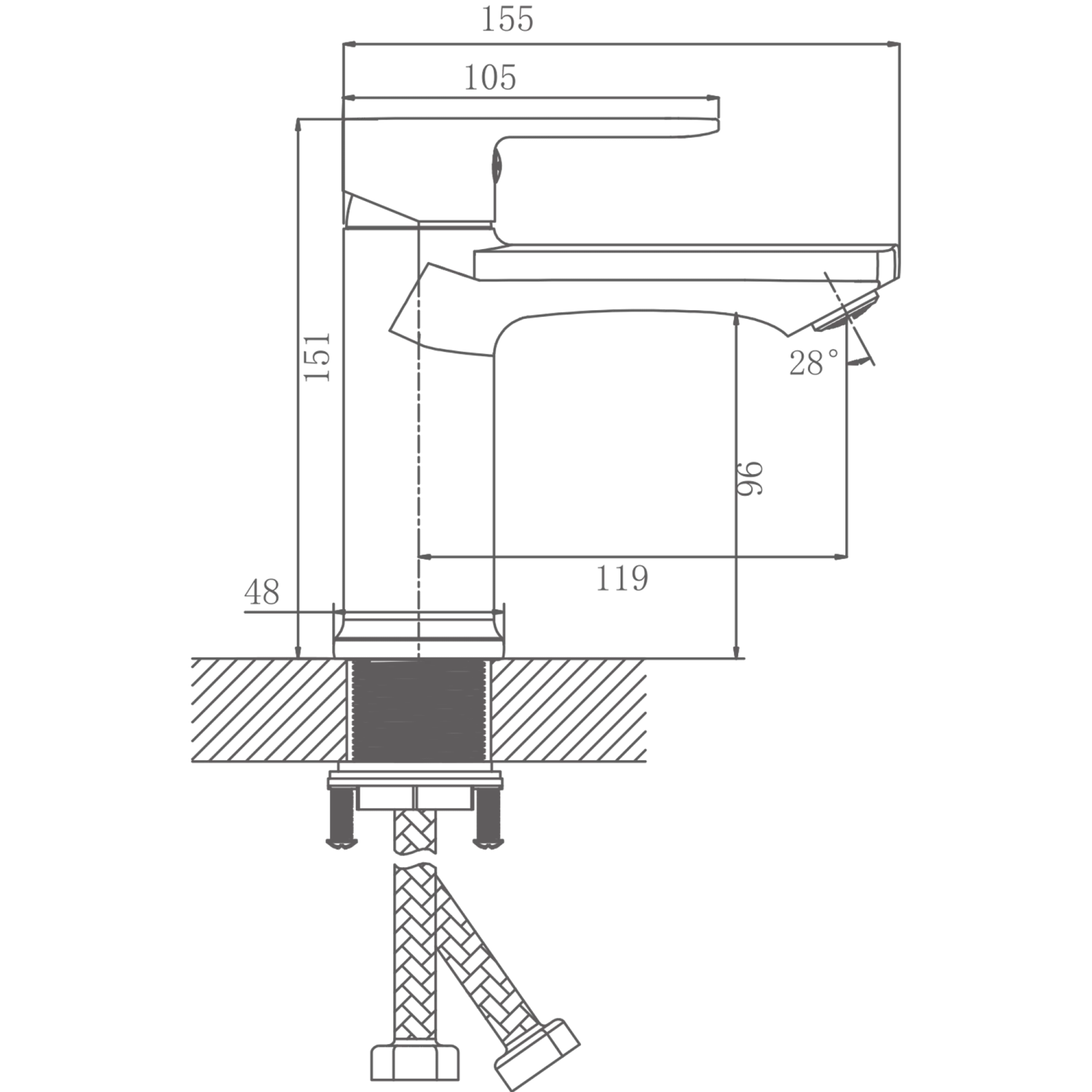 Смеситель для раковины HAIBA цвет: хром (HB10719) - фото 3