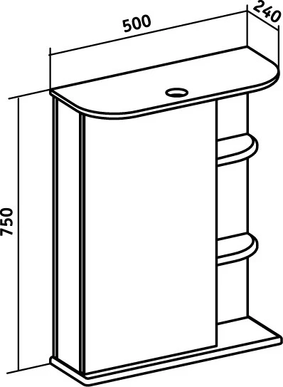 Зеркальный шкаф Runo левый Магнолия 50 (00000000607) - фото 4