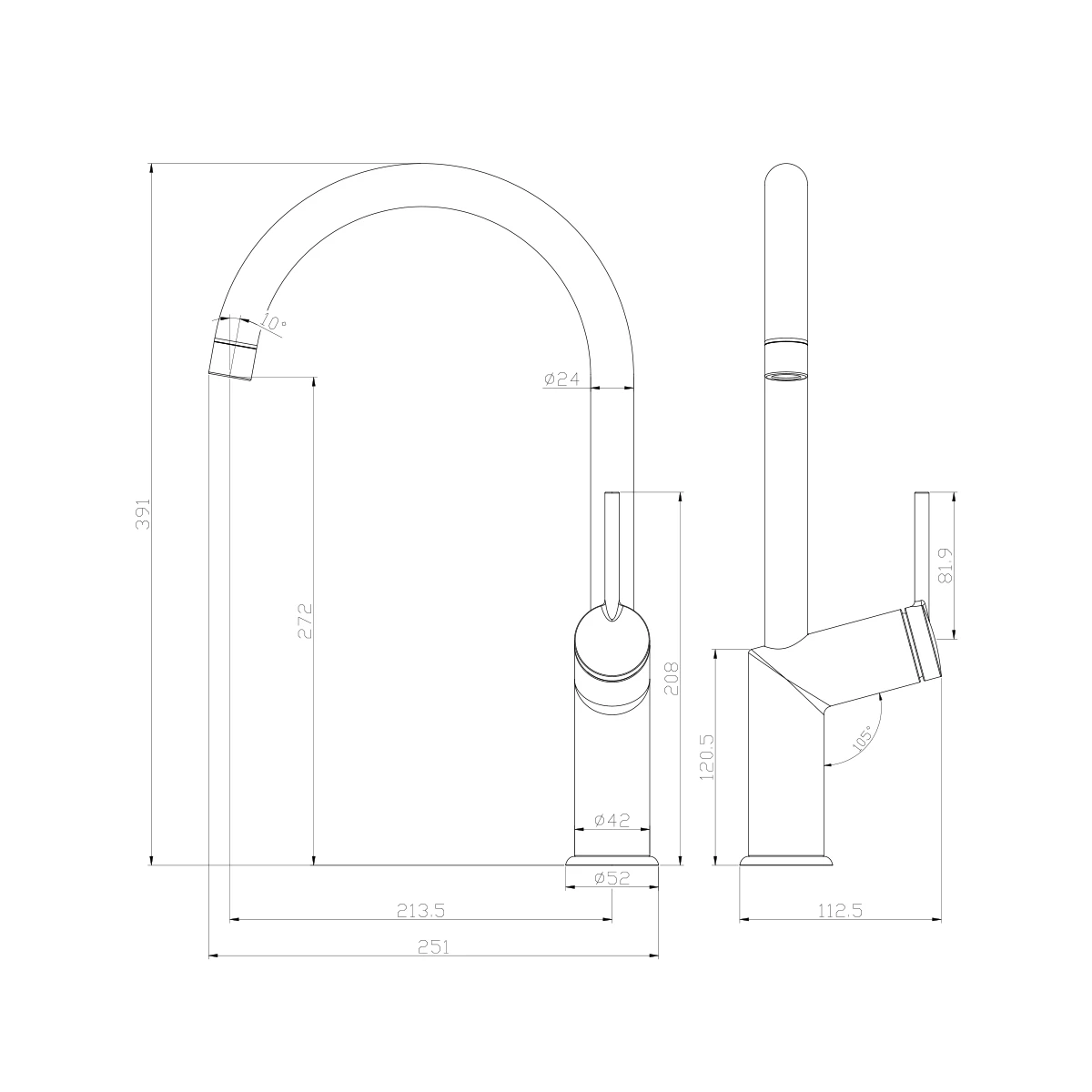 Смеситель для кухни Lemark Minima (LM3805C) для кухни Смеситель для кухни Lemark Minima (LM3805C) для кухни - фото 3