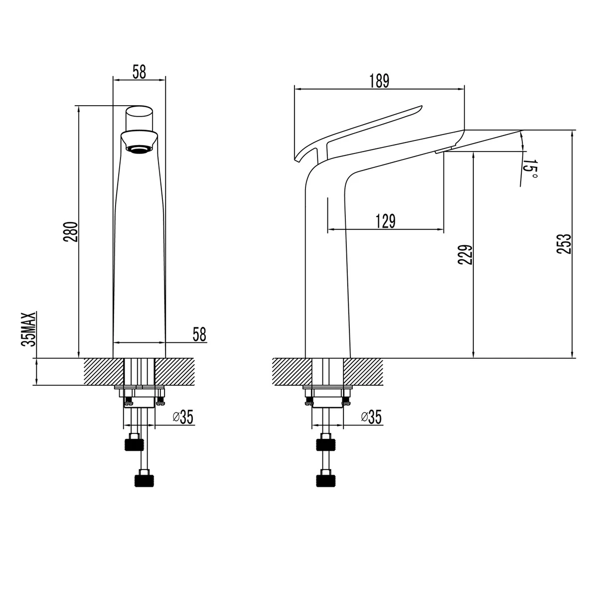 Смеситель для умывальника Lemark Меланж высокий, монолитный, хром/белый (LM4909CW) - фото 3