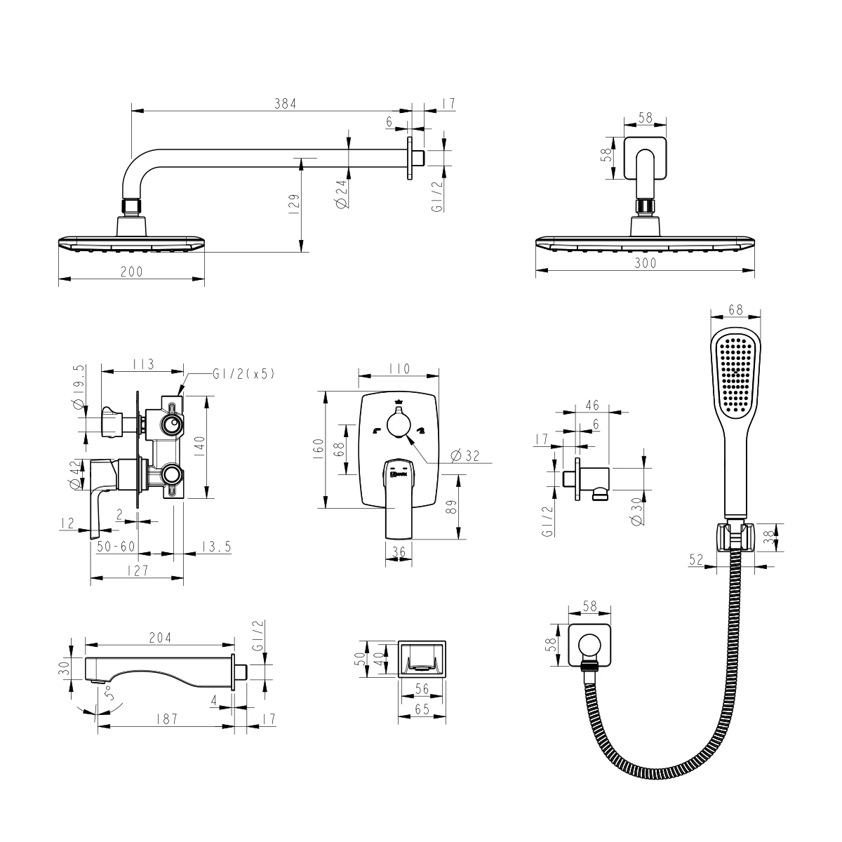 Душевая сиситема Lemark Ursus (LM7222BL) - фото 2