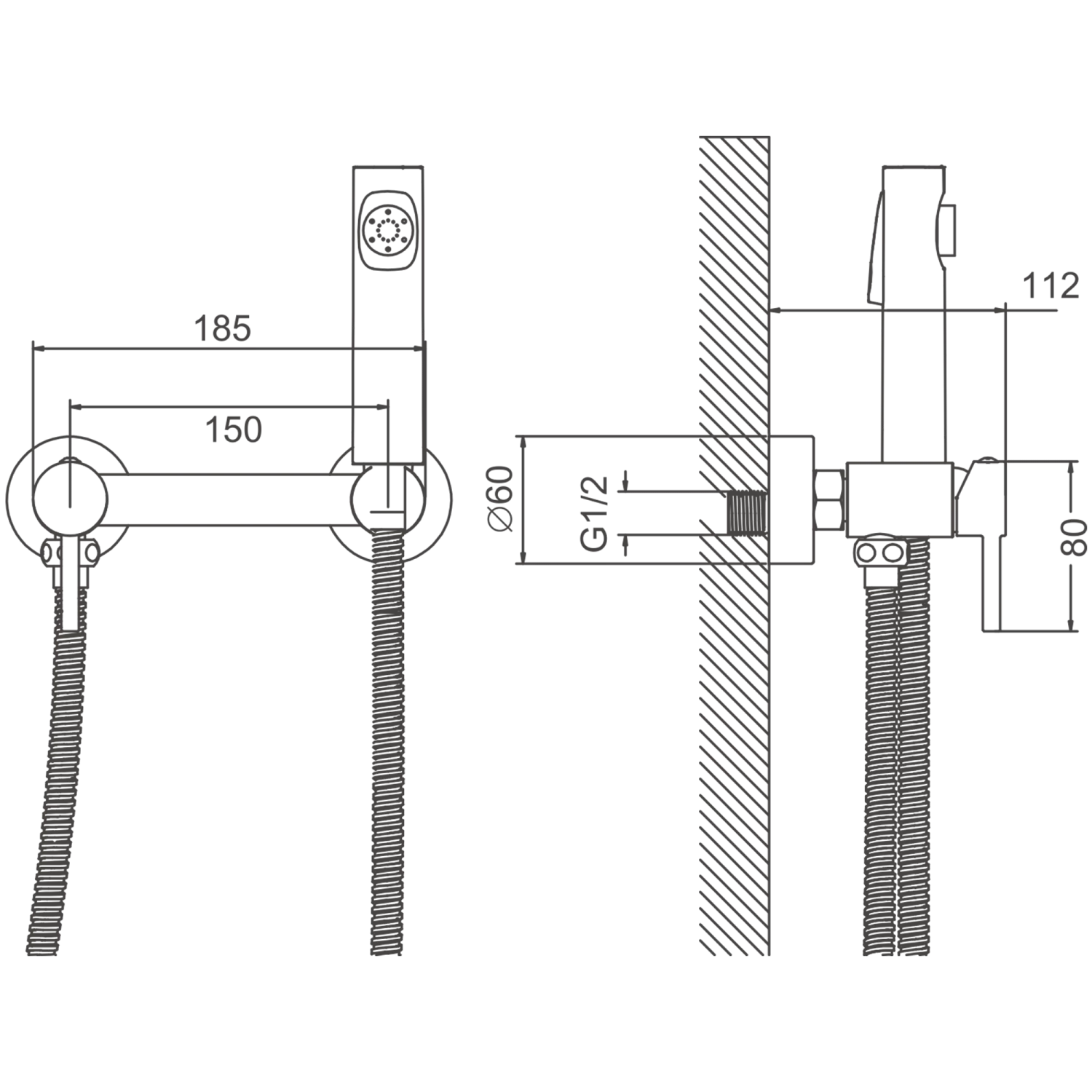 Смеситель BELZ с гигиенической лейкой золотой (B55803-5) - фото 2