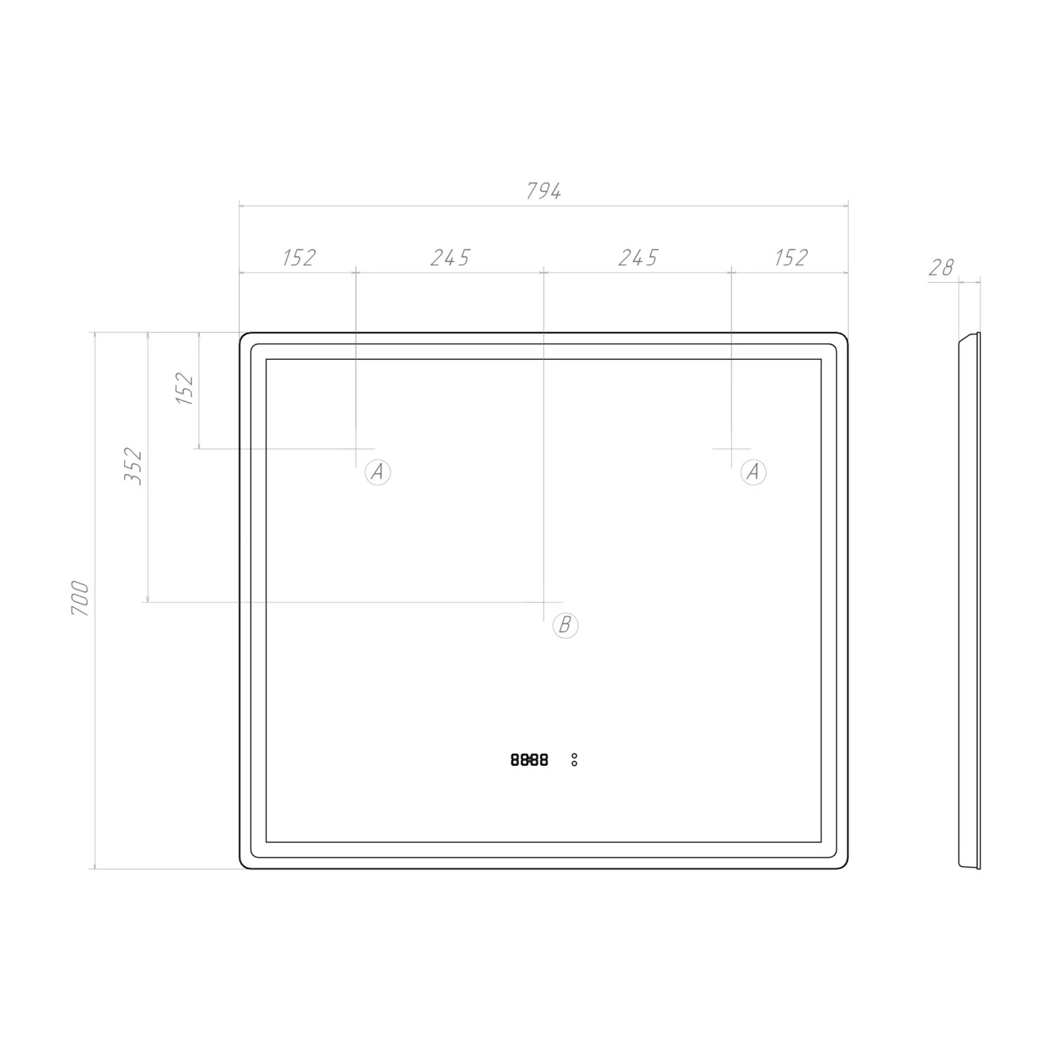 Зеркало VIGO Geometry Luxe 800 (210) - фото 3