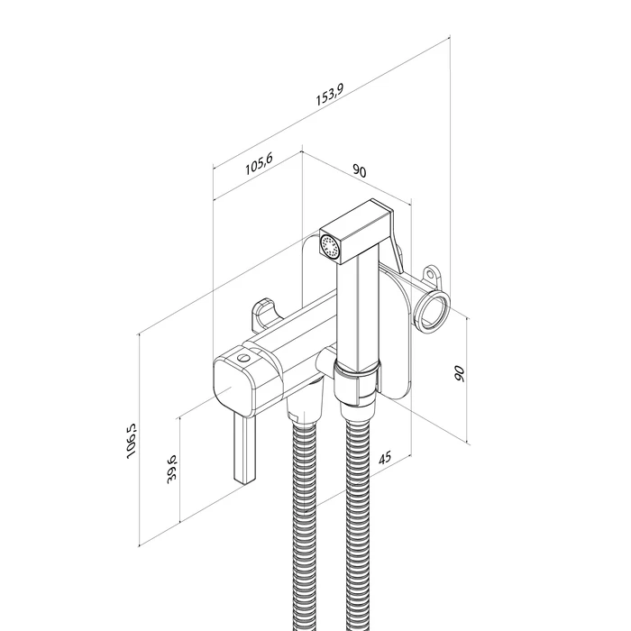 Встраиваемый смеситель с гигиеническим душем IDDIS Axes хром глянцевый (006SBS0i08) - фото 4