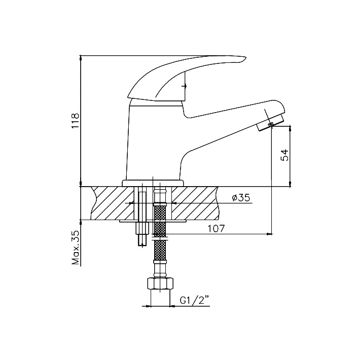 Смеситель для раковины Cron хром (CN1029) - фото 3