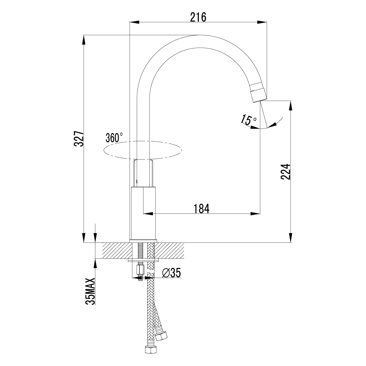 Смеситель для кухонной мойки Lemark Plus Grace (LM1505C) - фото 3