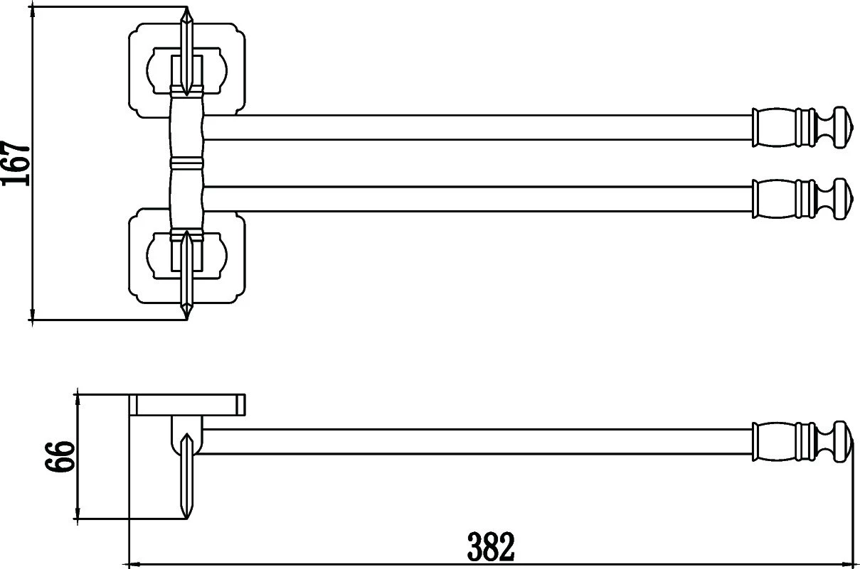 Держатель для полотенец поворотный (2-ой) Savol 64 (S-006402) - фото 2