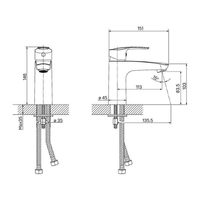 Смеситель для умывальника белый матовый IDDIS Ray (RAYWT00i01) - фото 4