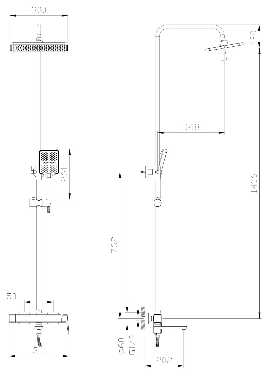Тропическая душевая система RUSH  (ST4235-90) - фото 3