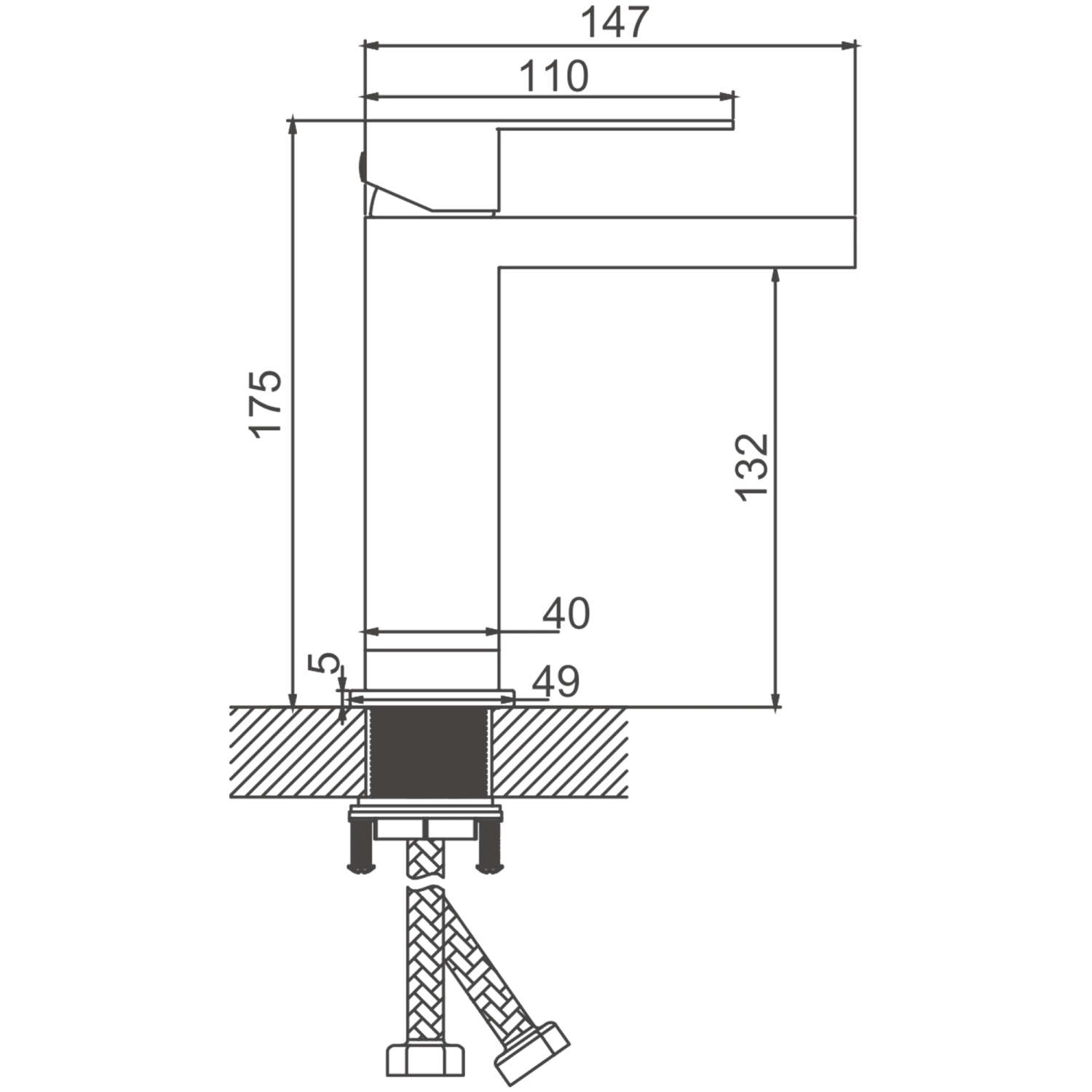 Смеситель для раковины BELZ цвет: оружейная сталь (B10817-3) - фото 2