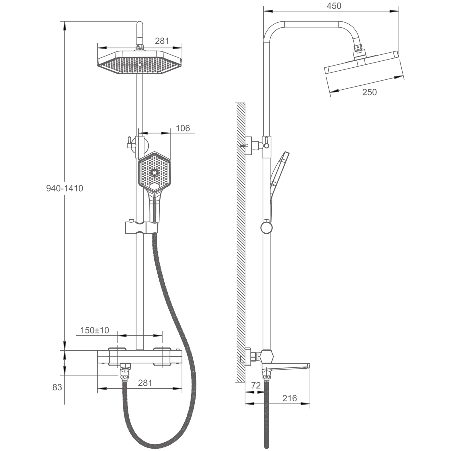 Душевая система HAIBA хром (HB24726) - фото 3