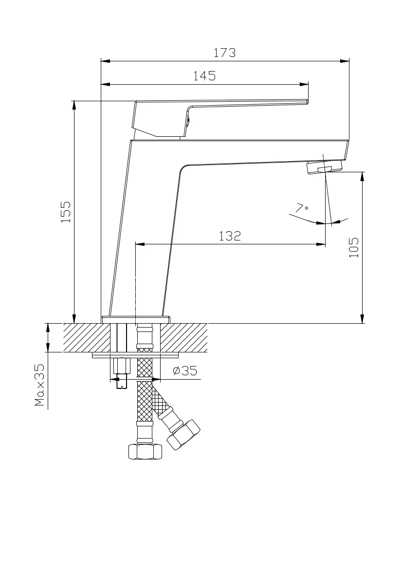 Смеситель для умывальника RUSH Тира (Thira) (TR3635-12Black) - фото 3