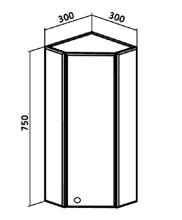 Шкаф навесной Runo угловой Кредо 30 (00000000010) - фото 3