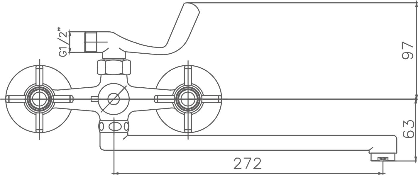 Смеситель для ванны Cron хром (CN2224) - фото 2
