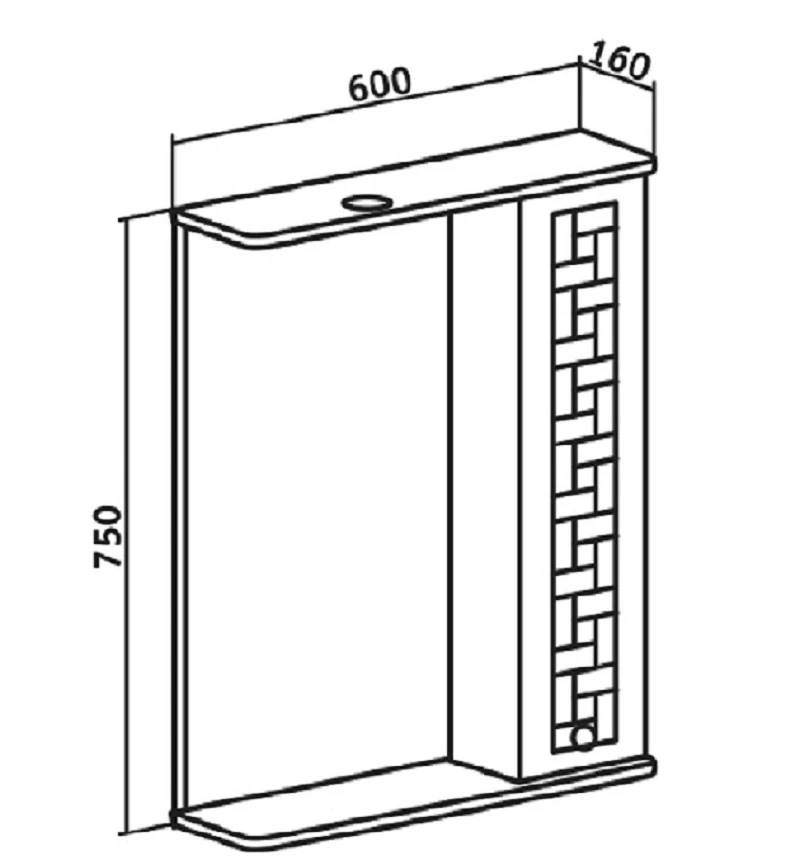 Зеркальный шкаф Runo правый Авила 60 (00000001047) - фото 4