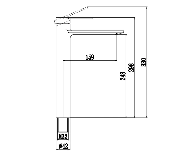 Смеситель для раковины высокий Savol (S-601811GJ)  - фото 2