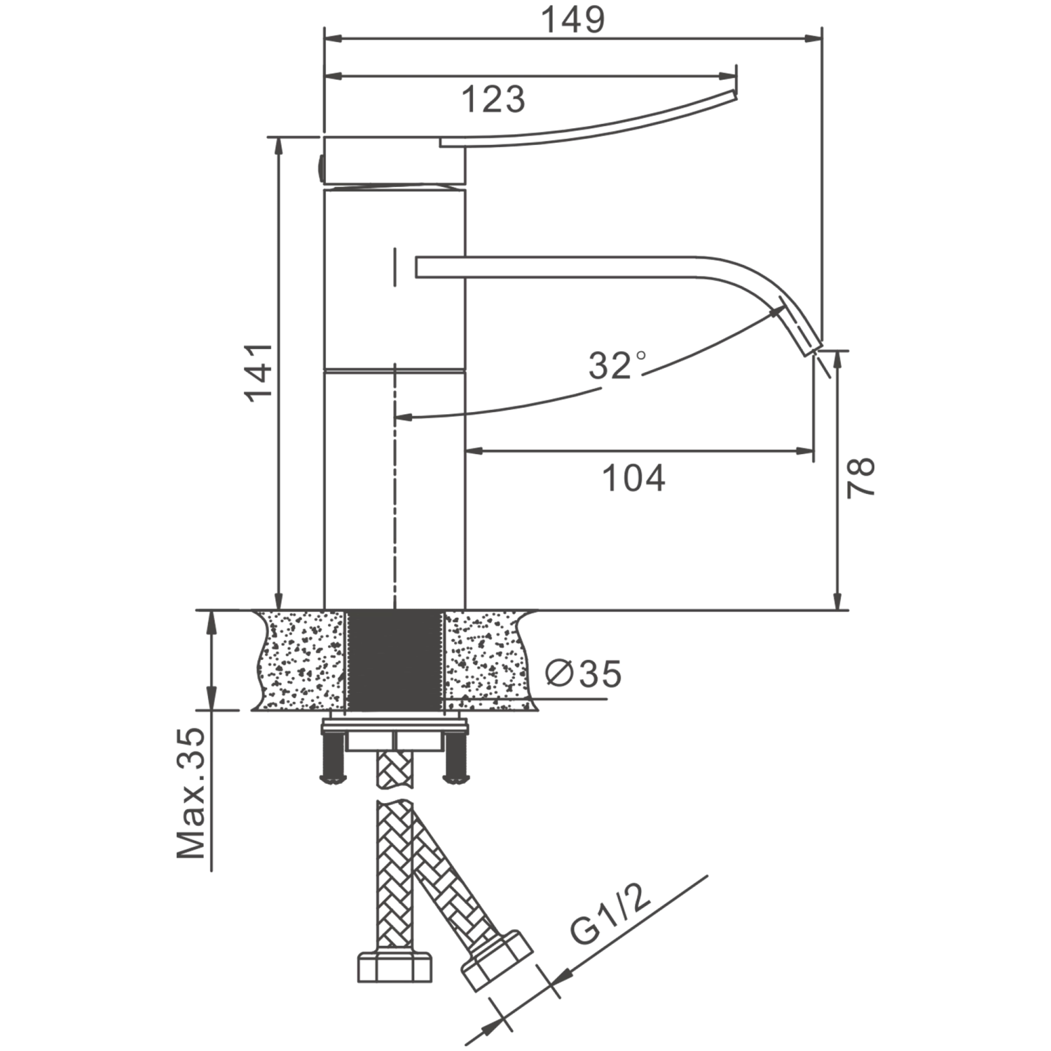 Смеситель для раковины BELZ брашированное золото (B10812-5) - фото 2