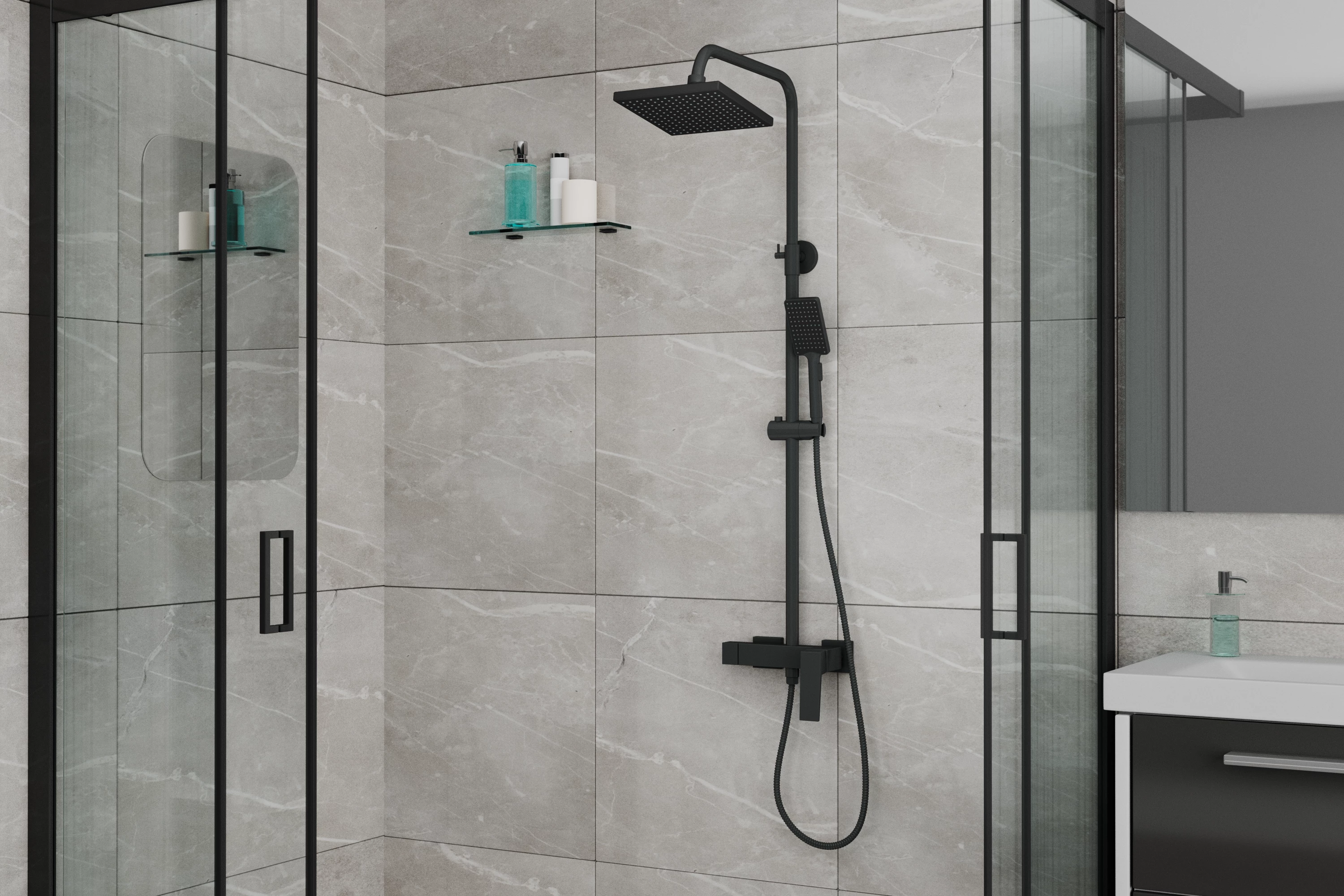 Душевая система RUSH Thira без излива (TR3635-40Black) Душевая система RUSH Thira без излива (TR3635-40Black) - фото 2