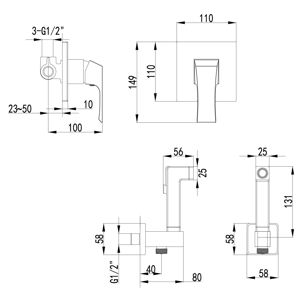 Смеситель гигиенический душ Lemark Unit (LM4519C) - фото 2