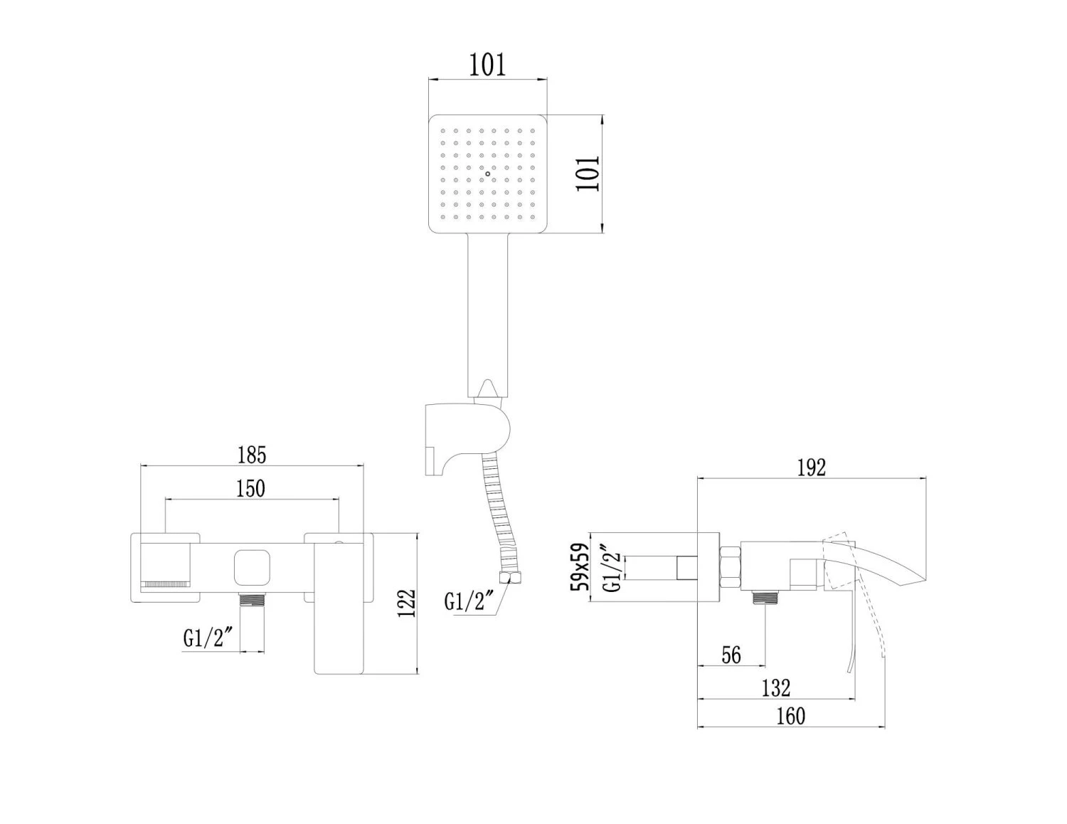 Смеситель Fmark для ванны (FS8624Q) - фото 2