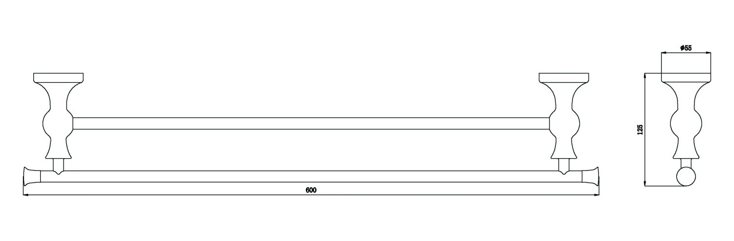 Полотенцедержатель двойной 60см. RUSH Крит (Crete) (CR35532) - фото 3